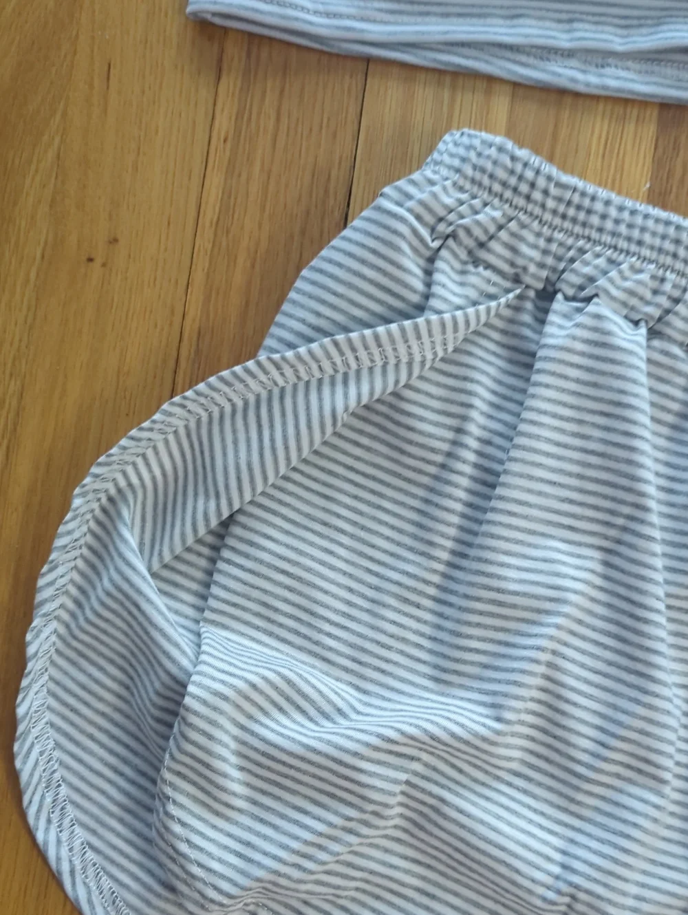 Bundle Of Two Striped Cotton-Blend Two-Piece Sleep Set - Pink & Grey - Picture 7 of 9